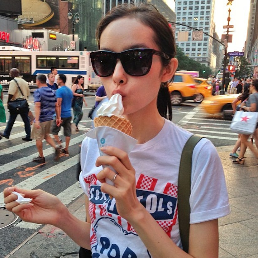 Models Eating Ice Cream