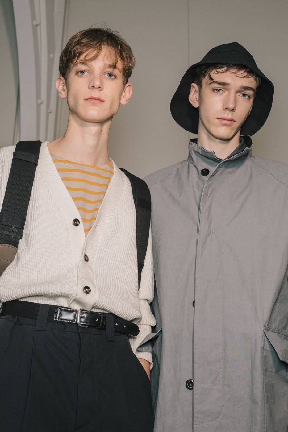 Boys and Bucket Hats Backstage at Margaret Howell