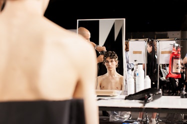 Backstage at Raf Simons, Pitti Uomo