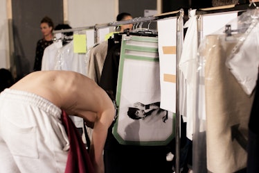 Backstage at Raf Simons, Pitti Uomo