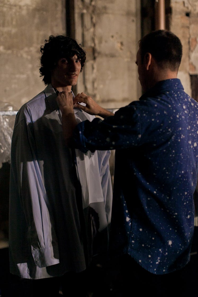 Backstage at Raf Simons, Pitti Uomo