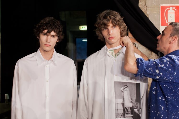 Backstage at Raf Simons, Pitti Uomo