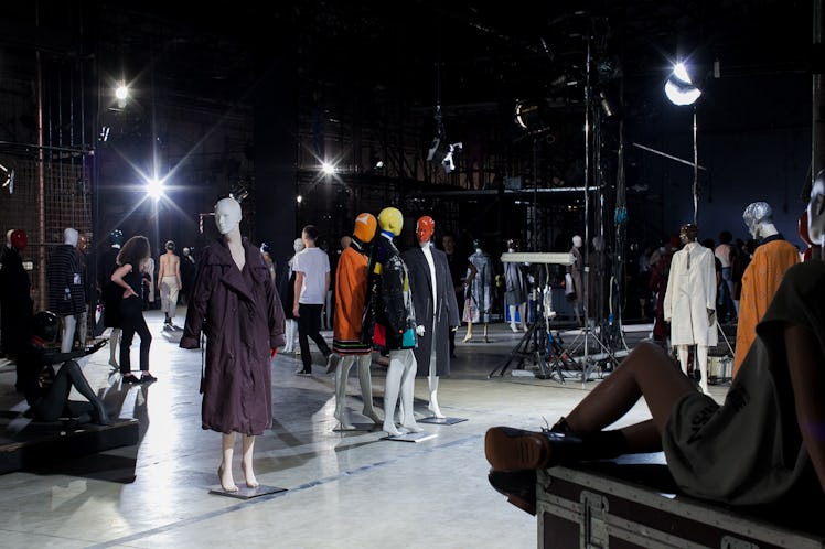 Backstage at Raf Simons, Pitti Uomo