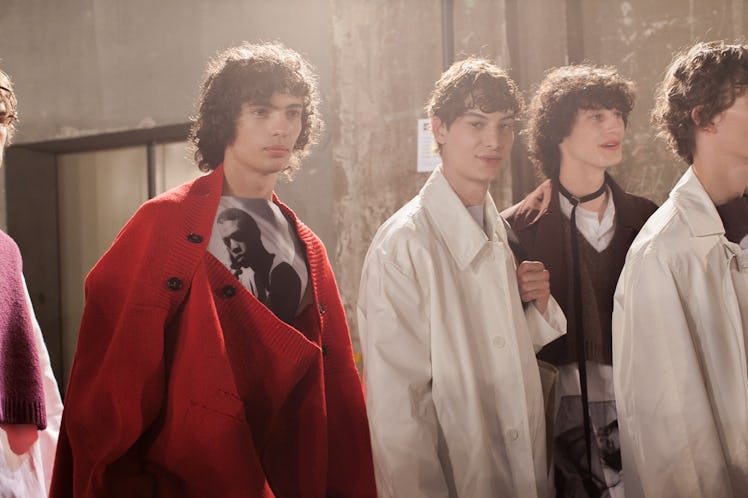 Backstage at Raf Simons, Pitti Uomo