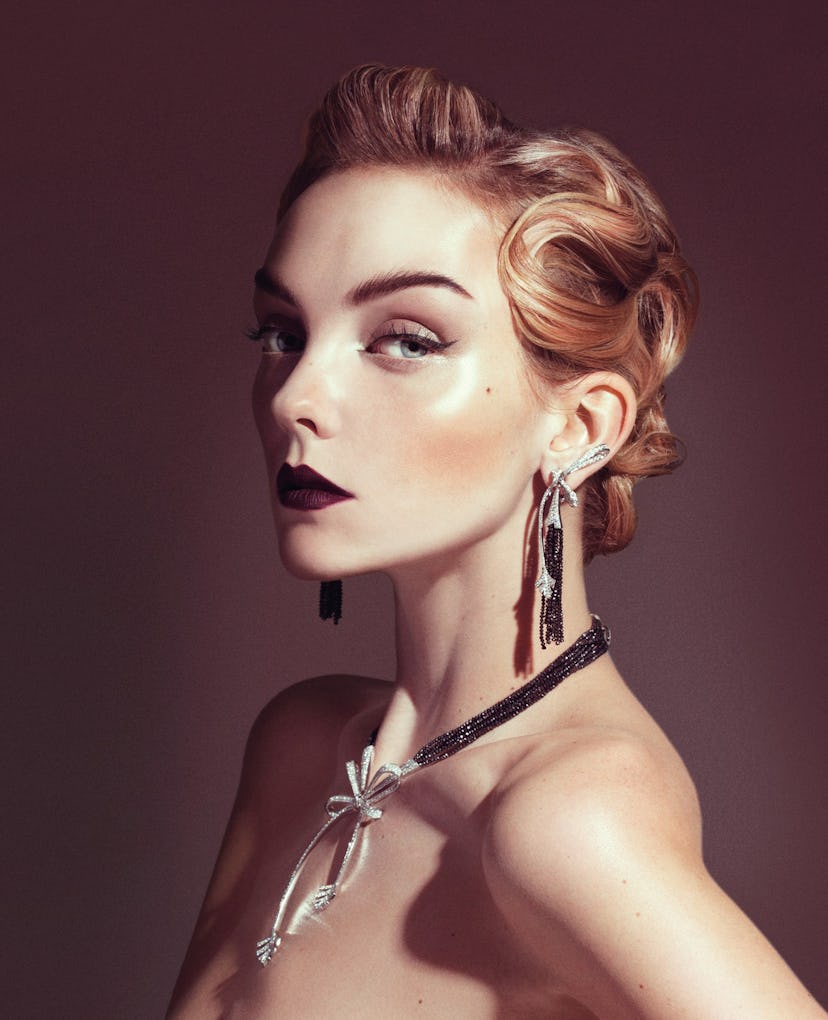 Chanel Fine Jewelry 18k white gold and black and white diamond earrings and necklace. Beauty note: C...