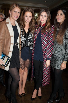Dasha Zhukova (second from right) and friends at a dinner celebrating Cyprien Gaillard