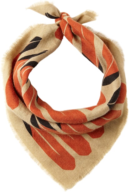 The Elder Statesman feather scarf, $235; netaporter.com and lacmastore.org