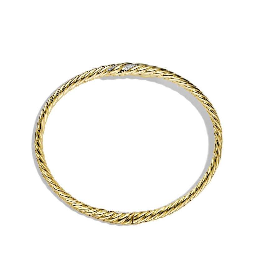 Willow single-row bypass bracelet with diamonds, $5,900; davidyurman.com