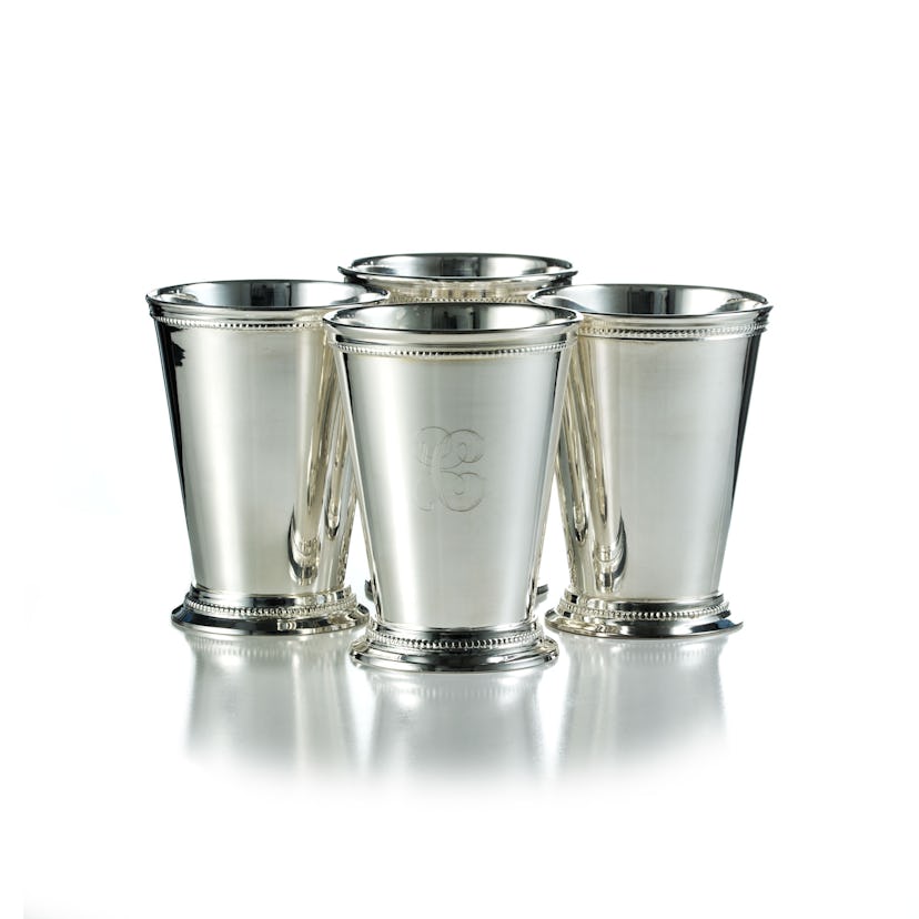 Silver-plated mint julep cups, $200 for a set of four.