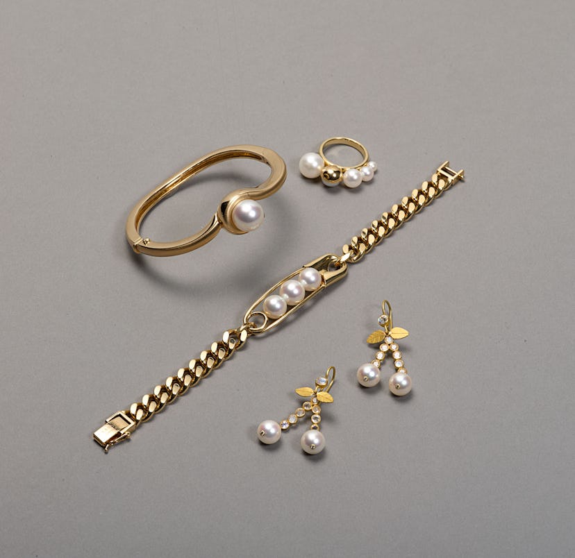 Clockwise, from top left: Angela Cummings for Assael bangle; M/G Tasaki ring; Tasaki Collection by T...
