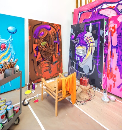 Aaron Curry's studio.