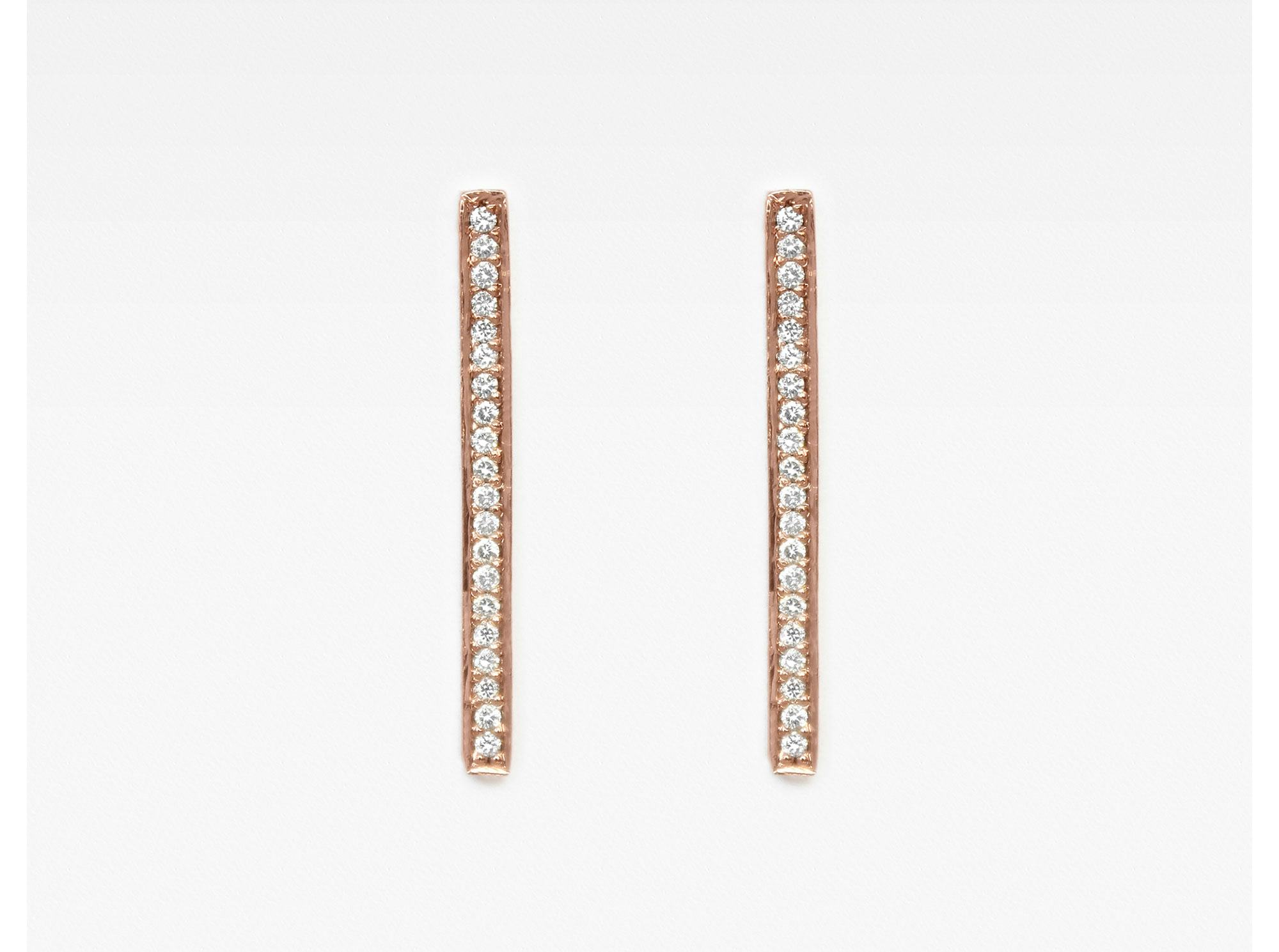 Vrai and Oro diamond line drop earrings