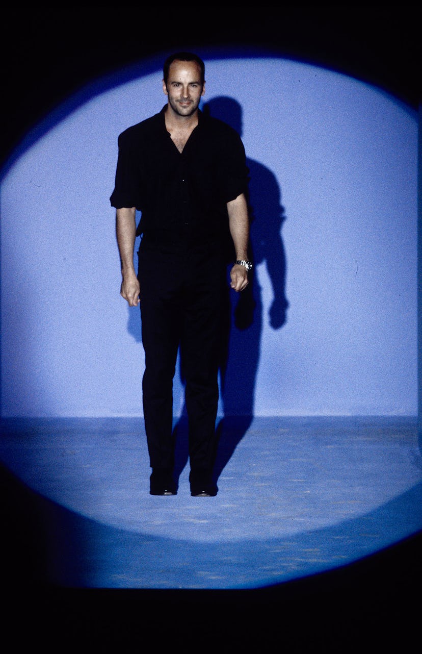 Tom Ford takes his bow at Gucci's Spring/Summer 1996 show