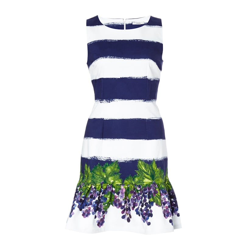 Isolda striped cotton frilled dress