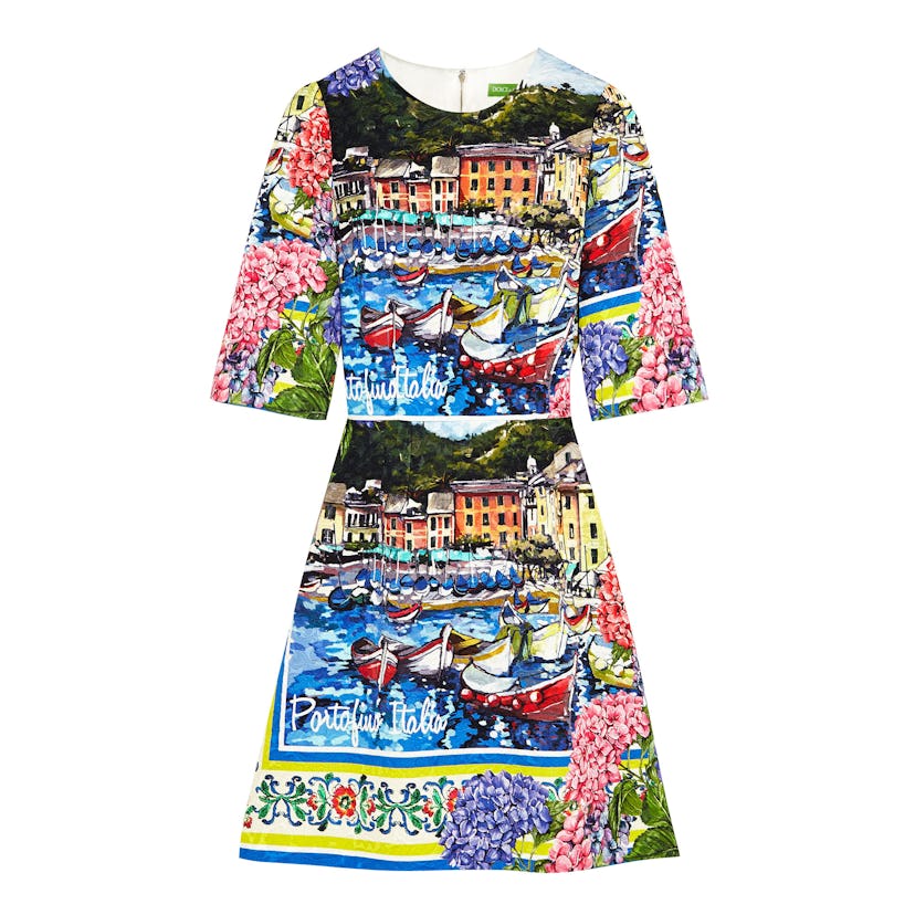 Dolce & Gabbana Portofino printed brocade mini dress