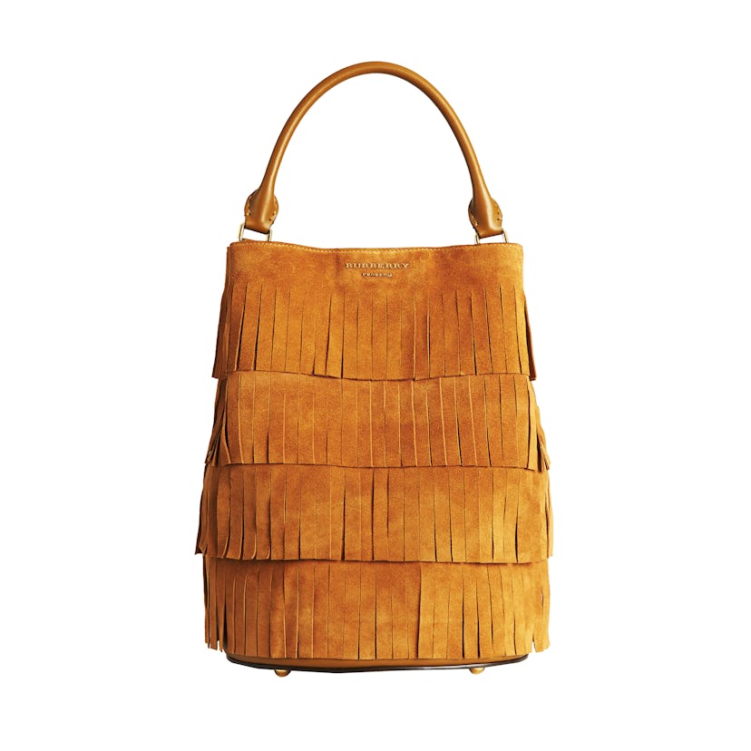 Burberry Bucket Bag in Tiered Suede Fringe