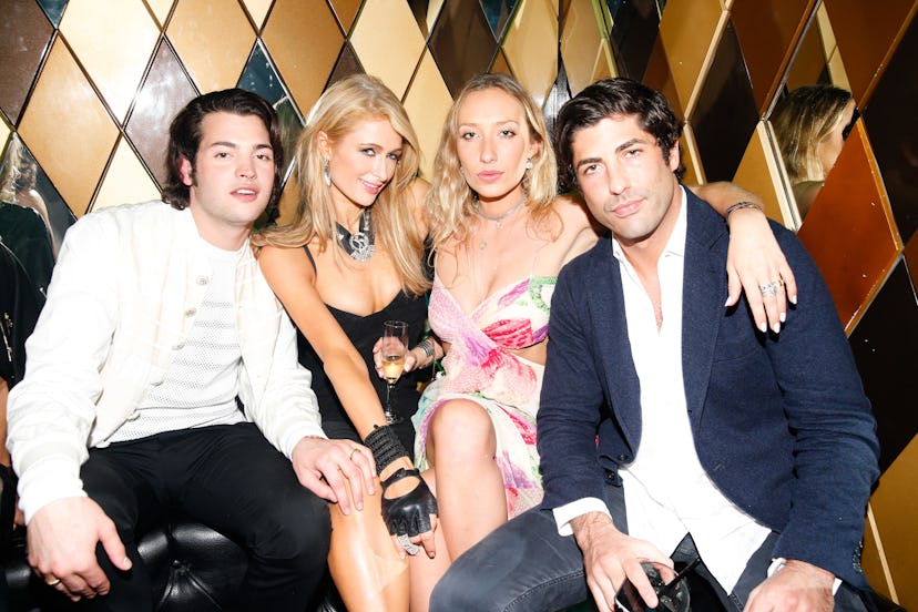 Peter Brant Jr., Paris Hilton, Gaia Matisse, and Brandon Davis