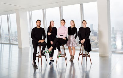 The British Fashion Council/Vogue Designer Fashion Fund finalists: from left, Osman Yousefzada, Osma...