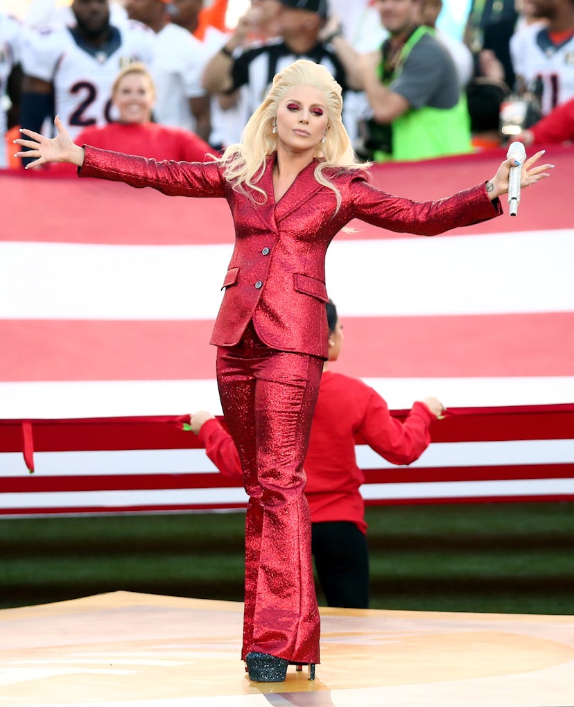 Lady Gaga Sings The National Anthem At Super Bowl 50
