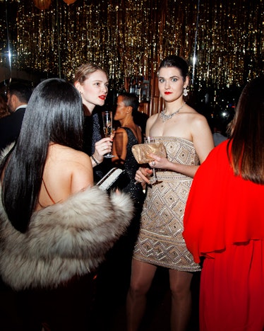 Four women talking at the New Year’s Eve Blacktie Party at The Top of The Standard