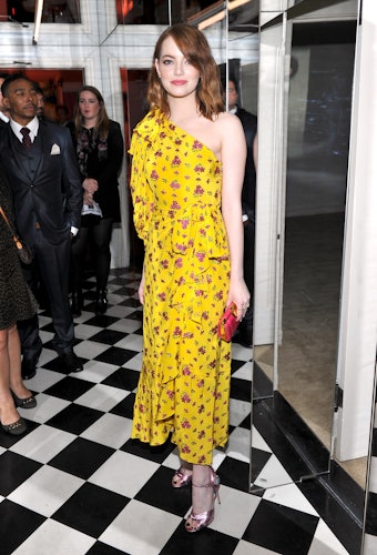 Emma Stone, latest Louis Vuitton ambassador, wearing a gown from the Spring  Summer 2018 Collection by Nicolas Ghesquiere…