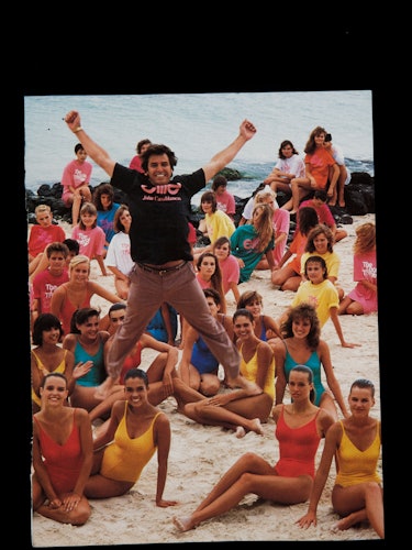 John Casablancas partying on a beach with supermodels