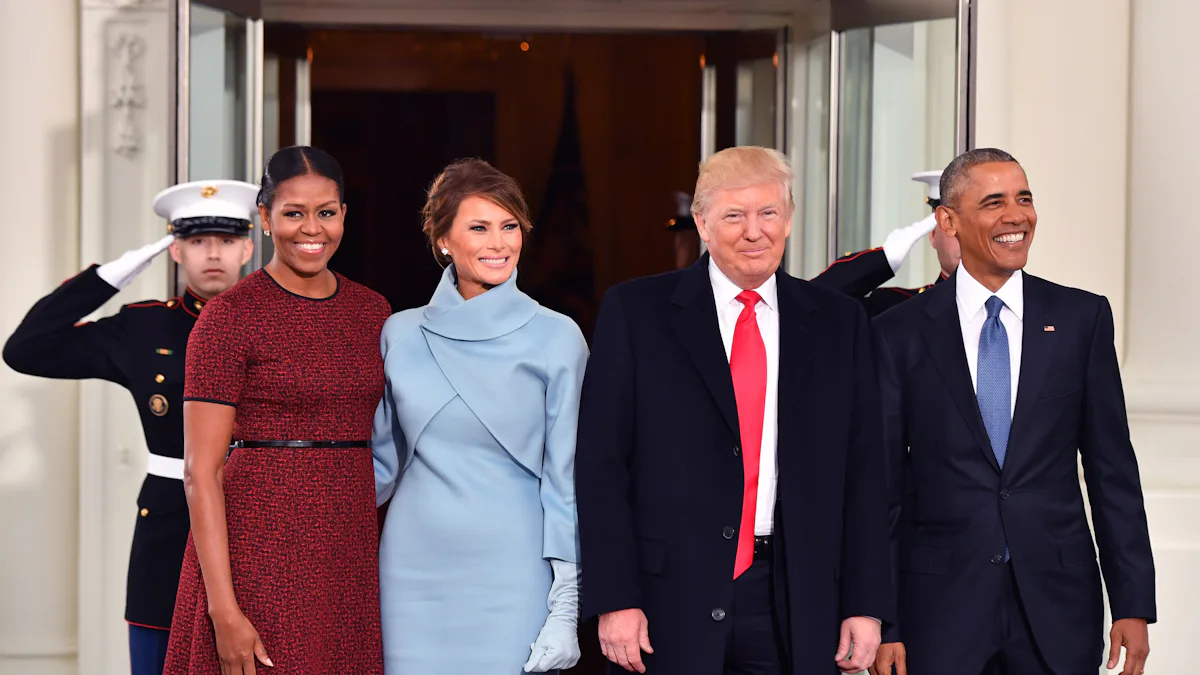 Melania Trump Wears Baby Blue Ralph Lauren, While Michelle Obama Opts for Red Melania Trump Wears Baby Blue Ralph Lauren, While Michelle Obama Opts for Red