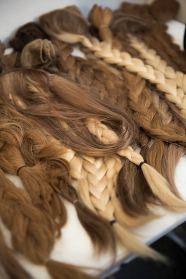 Braid hair extensions for Balmain Fall 2017 fashion show.