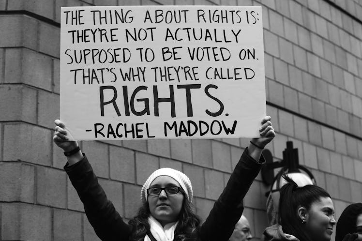 'The thing about rights is: they're not actually supposed to be voted on. That's why they're called ...