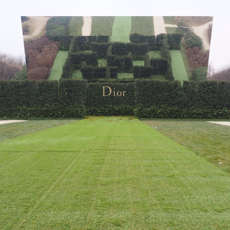 A maze with the Dior logo on its entrance