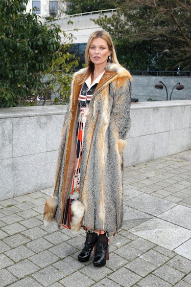 Kate Moss at the Louis Vuitton Menswear fall/winter 2015 show during Paris Fashion Week, January 201...