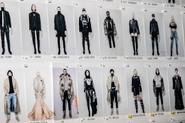 The celebrity-filled casting board backstage at the Philipp Plein Fall 2017 Show.