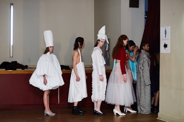 Six female models standing in a queue at the Vaquera Debut Show