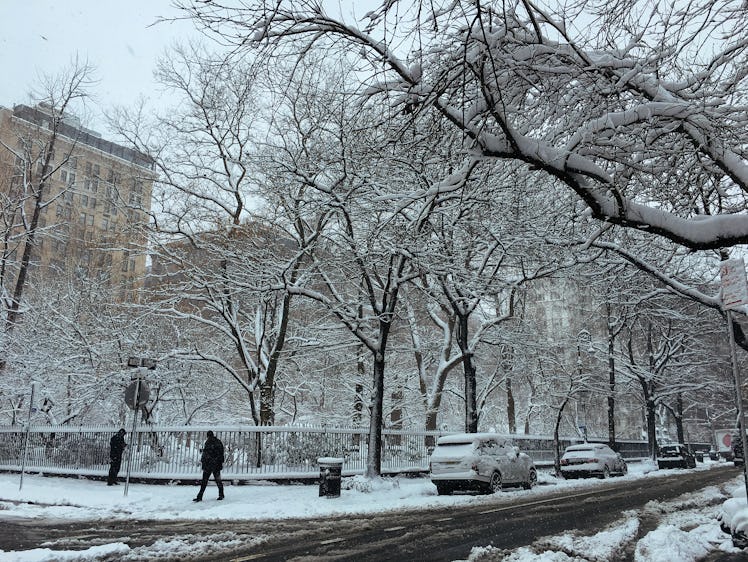 New York street full of snow 