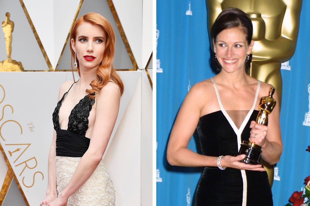 Oscars 2017 Emma Roberts Revealed That She Was Responsible For Julia Roberts Iconic 2001 Valentino Gown