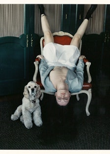 3 Kat Upside Down in Chair with Dog.jpg