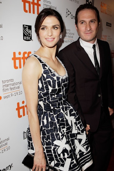 Rachel Weisz posing for a photo with Darren Aronofsky at the premiere of ‘Black Swan’