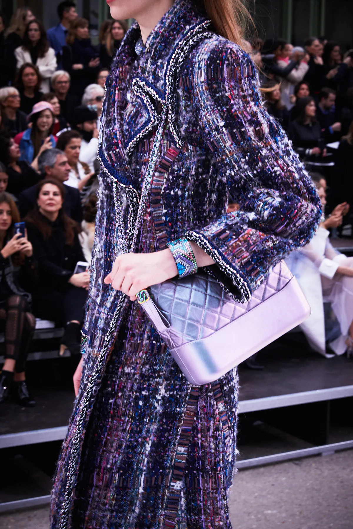 ♥️CHANEL ラベンダー ジップアップジャケット Chanel Leaves Earth Behind at Paris Fashion Week With an Actual