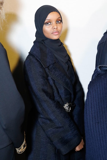 Halima Aden at the Alberta Ferretti show