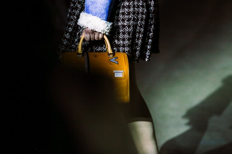 A model walking the runway for Louis Vuitton’s Fall 2017 fashion show.