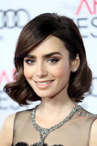 Lily Collins Is The Ultimate Hair Chameleon, From Aubrey Hepburn Bangs 