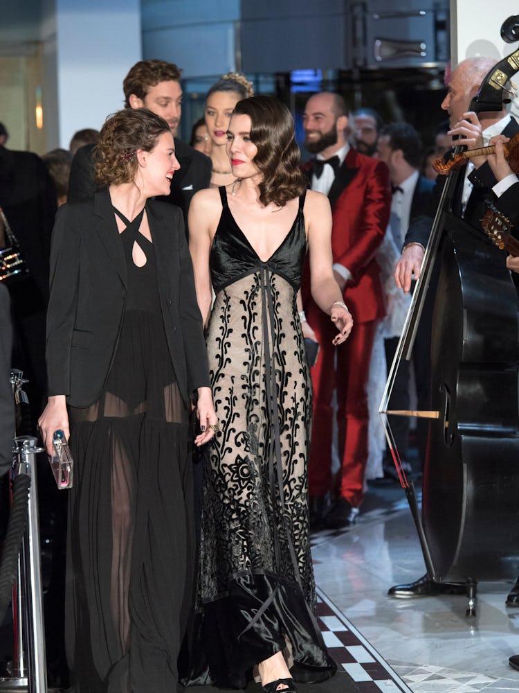 Juliette Maillor and Charlotte Casiraghi depart the Rose Ball in Monte Carlo, Monaco