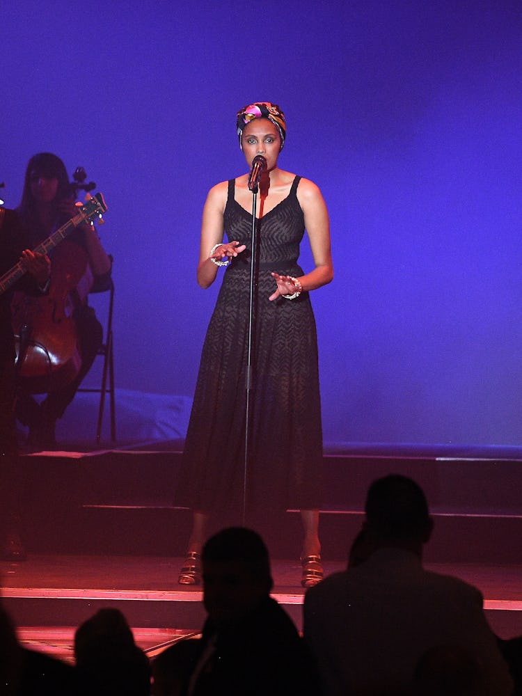 Imany performs during the Rose Ball in Monte Carlo, Monaco