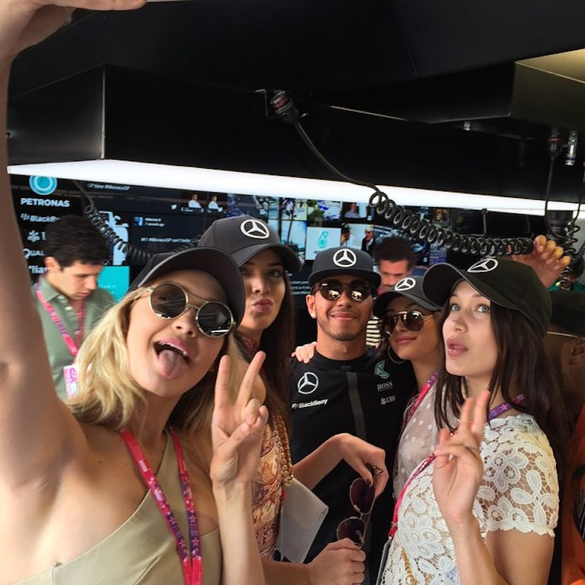 Lewis Hamilton and Gigi Hadid with her friends in Monte Carlo, Where Models Frolic After Cannes