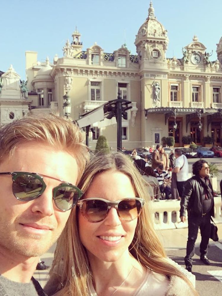 F1 driver Nico Rosberg and his wife Vivian outside the Monte Carlo Casino