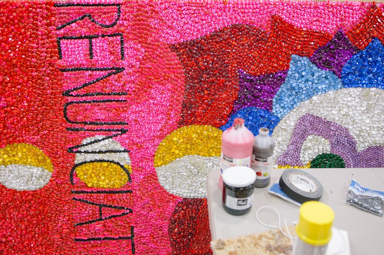  Raúl de Nieves' bead-covered wall inside the basement of the nightclub Spectrum