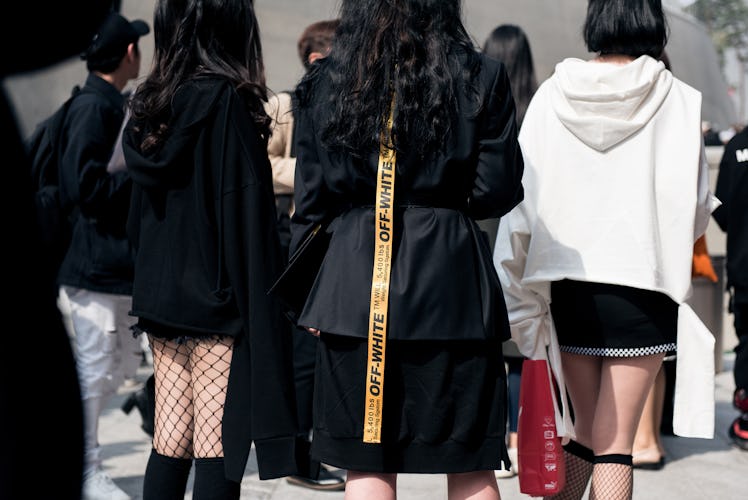 Fashionistas strutting their latest looks on the streets of Seoul.