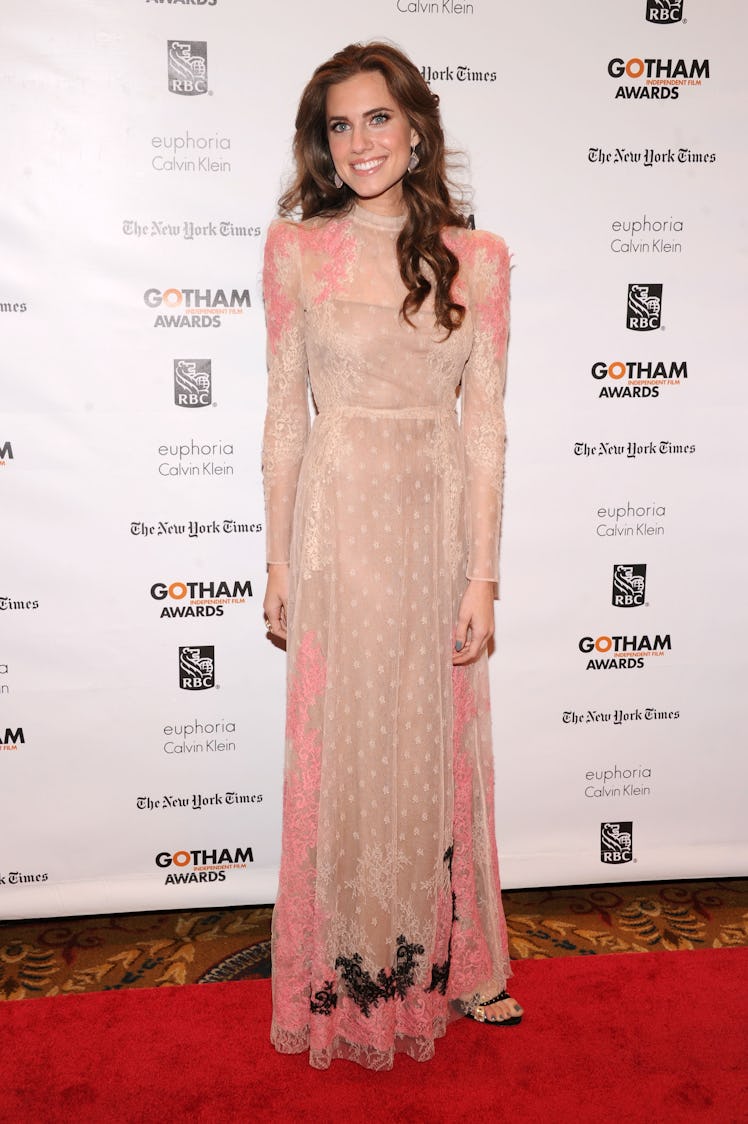 Allison Williams at the 2012 Gotham Independent Film Awards in her layered tulle and embroidered gow...