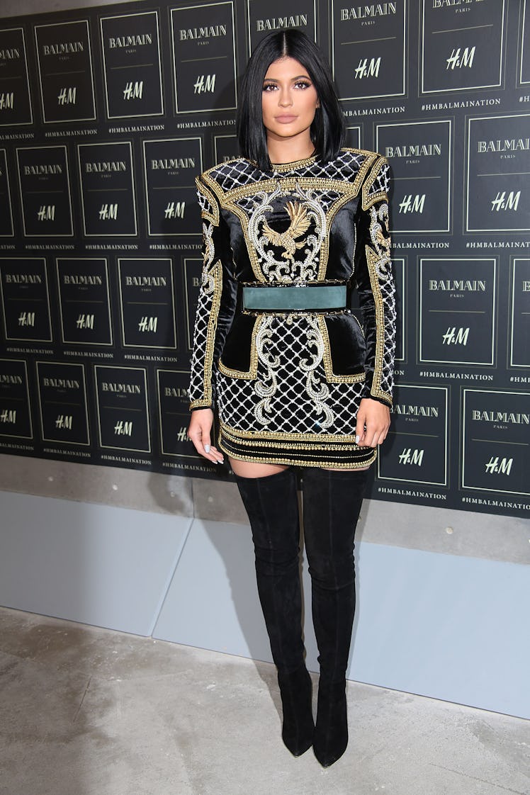 Wearing Balmain x H&M, Jenner appeared at the launch of the capsule collection in New York, New York...