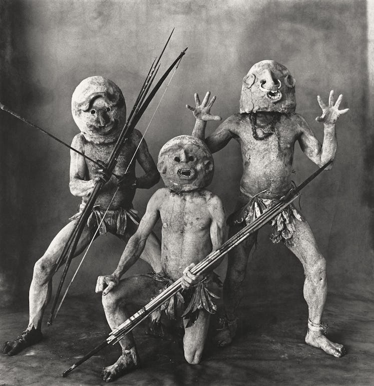 Three Asaro Mud Men, New Guinea, 1970